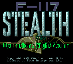 F-117 Stealth - Operation Night Storm Title Screen